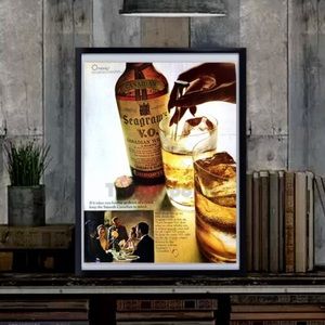 Seagrams Advertisement 1967 Wall Art Game Room Vintage Whiskey Decor